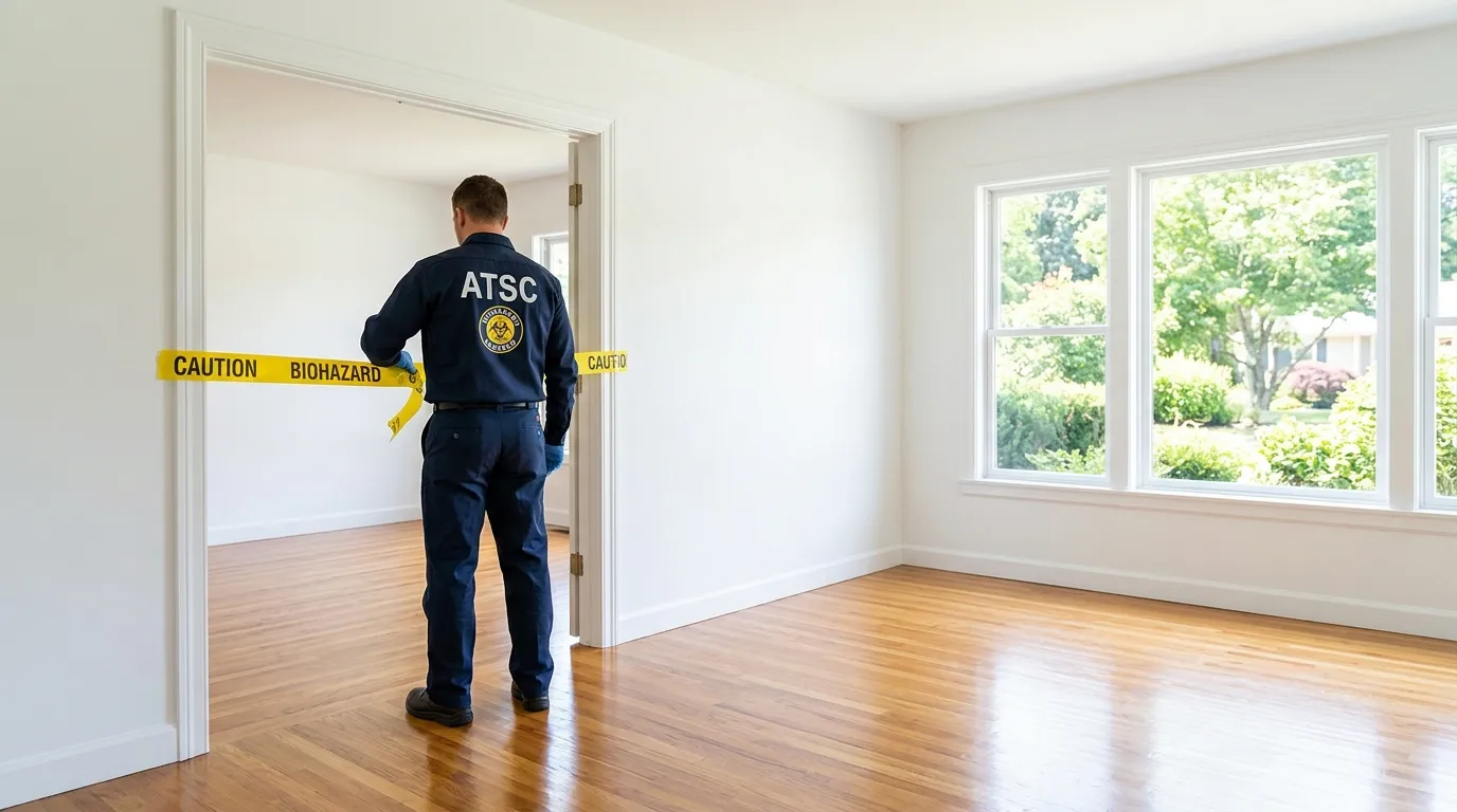 Certified biohazard cleanup crew performing Crime Scene Cleanup in Westphalia